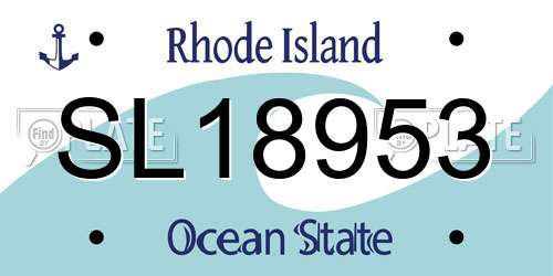 SL18953 Rhode Island License Plate