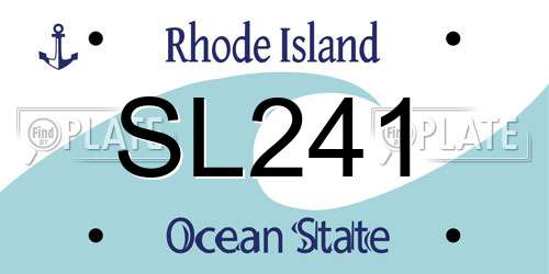 SL241 Rhode Island License Plate