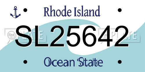 SL25642 Rhode Island License Plate
