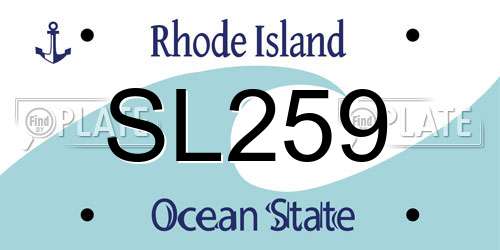 SL259 Rhode Island License Plate