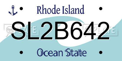 SL2B642 Rhode Island License Plate