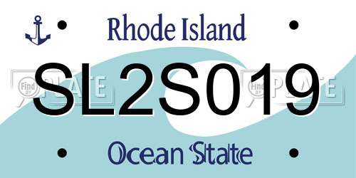 SL2S019 Rhode Island License Plate