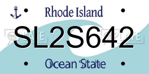 SL2S642 Rhode Island License Plate