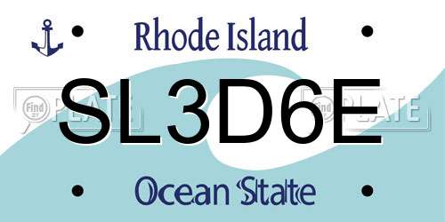 SL3D6E Rhode Island License Plate