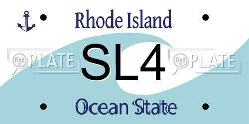 SL4 Rhode Island License Plate
