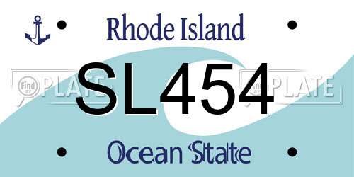 SL454 Rhode Island License Plate