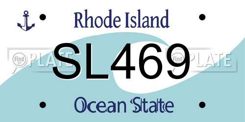 SL469 Rhode Island License Plate