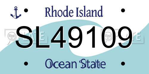 SL49109 Rhode Island License Plate
