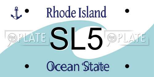 SL5 Rhode Island License Plate