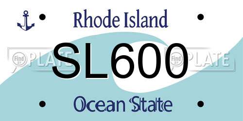 SL600 Rhode Island License Plate