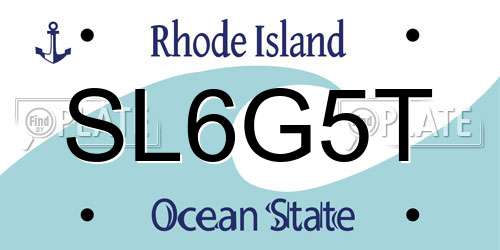 SL6G5T Rhode Island License Plate