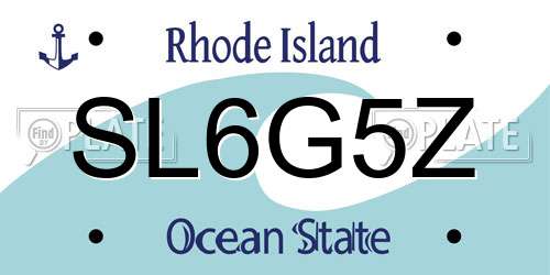 SL6G5Z Rhode Island License Plate