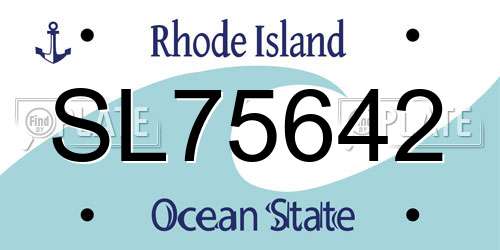 SL75642 Rhode Island License Plate