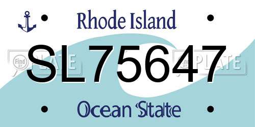 SL75647 Rhode Island License Plate