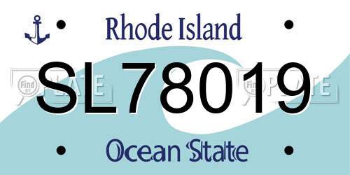 SL78019 Rhode Island License Plate