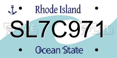 SL7C971 Rhode Island License Plate