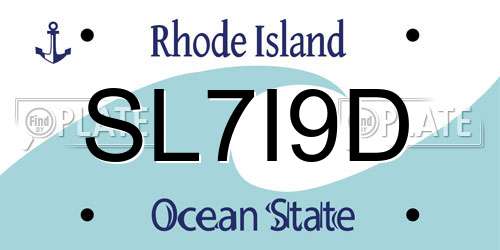 SL7I9D Rhode Island License Plate