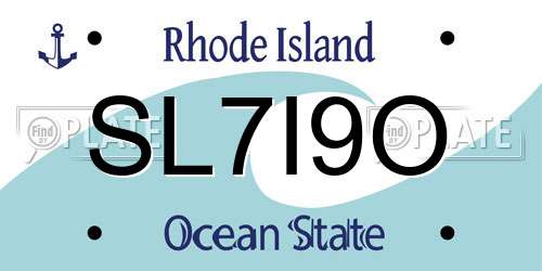 SL7I9O Rhode Island License Plate