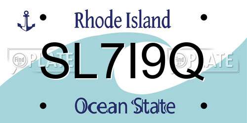 SL7I9Q Rhode Island License Plate