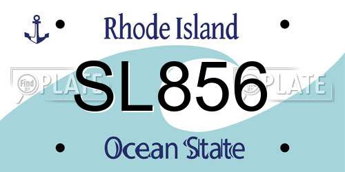 SL856 Rhode Island License Plate