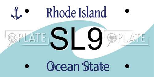 SL9 Rhode Island License Plate
