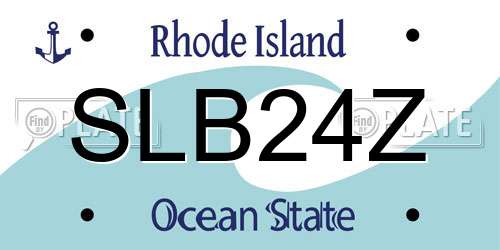 SLB24Z Rhode Island License Plate