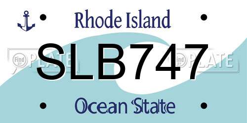 SLB747 Rhode Island License Plate