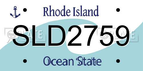 SLD2759 Rhode Island License Plate