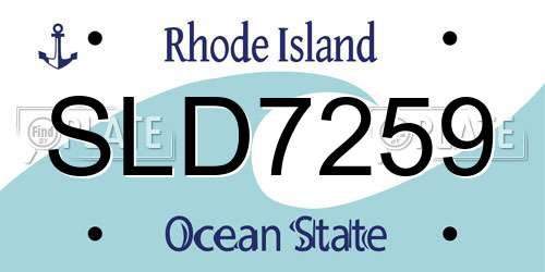 SLD7259 Rhode Island License Plate