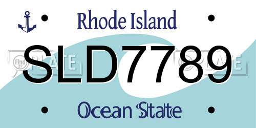 SLD7789 Rhode Island License Plate