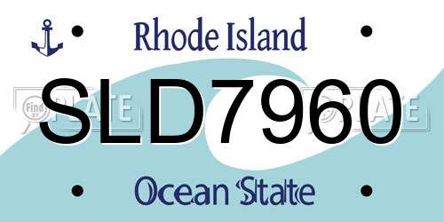 SLD7960 Rhode Island License Plate
