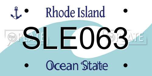 SLE063 Rhode Island License Plate