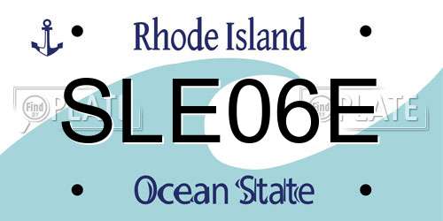 SLE06E Rhode Island License Plate