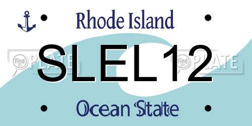 SLEL12 Rhode Island License Plate