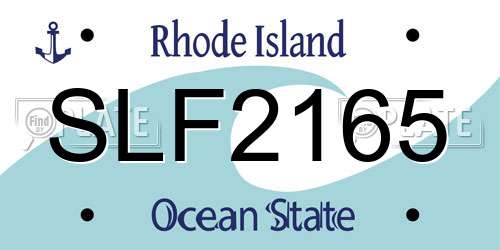 SLF2165 Rhode Island License Plate