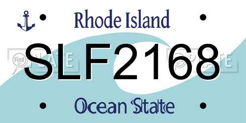 SLF2168 Rhode Island License Plate