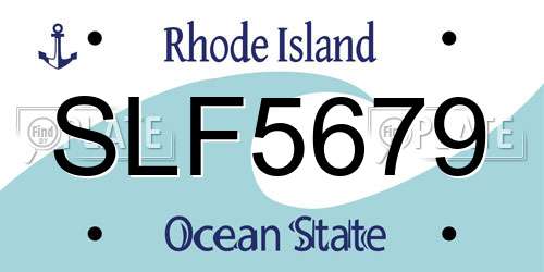 SLF5679 Rhode Island License Plate