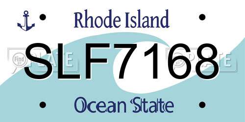 SLF7168 Rhode Island License Plate