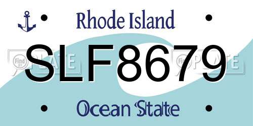 SLF8679 Rhode Island License Plate