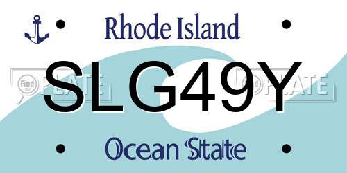 SLG49Y Rhode Island License Plate