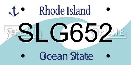 SLG652 Rhode Island License Plate
