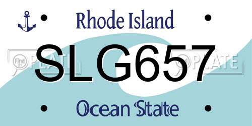 SLG657 Rhode Island License Plate