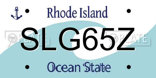 SLG65Z Rhode Island License Plate