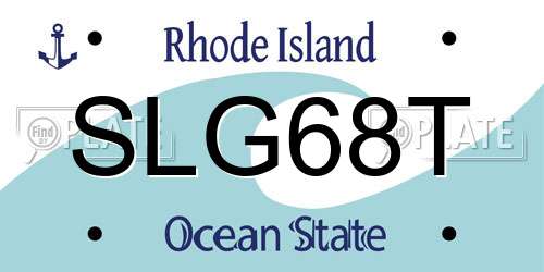 SLG68T Rhode Island License Plate