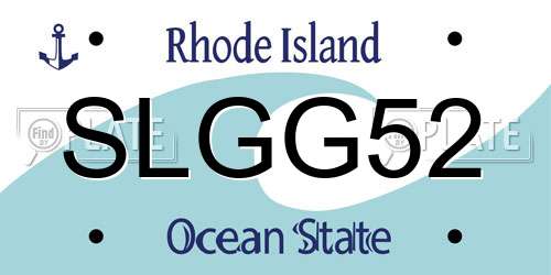 SLGG52 Rhode Island License Plate