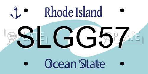 SLGG57 Rhode Island License Plate
