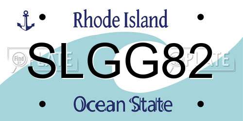 SLGG82 Rhode Island License Plate