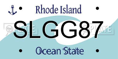 SLGG87 Rhode Island License Plate