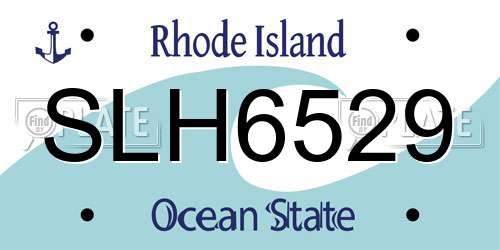 SLH6529 Rhode Island License Plate