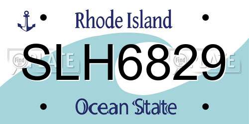 SLH6829 Rhode Island License Plate